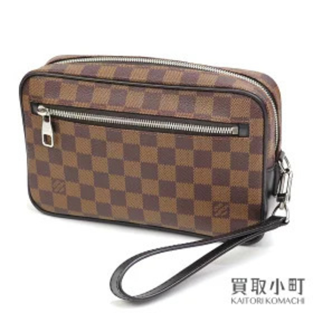 Louis Vuitton Pochette Damier Ebene Brown Shoulder Bag Clutch LV